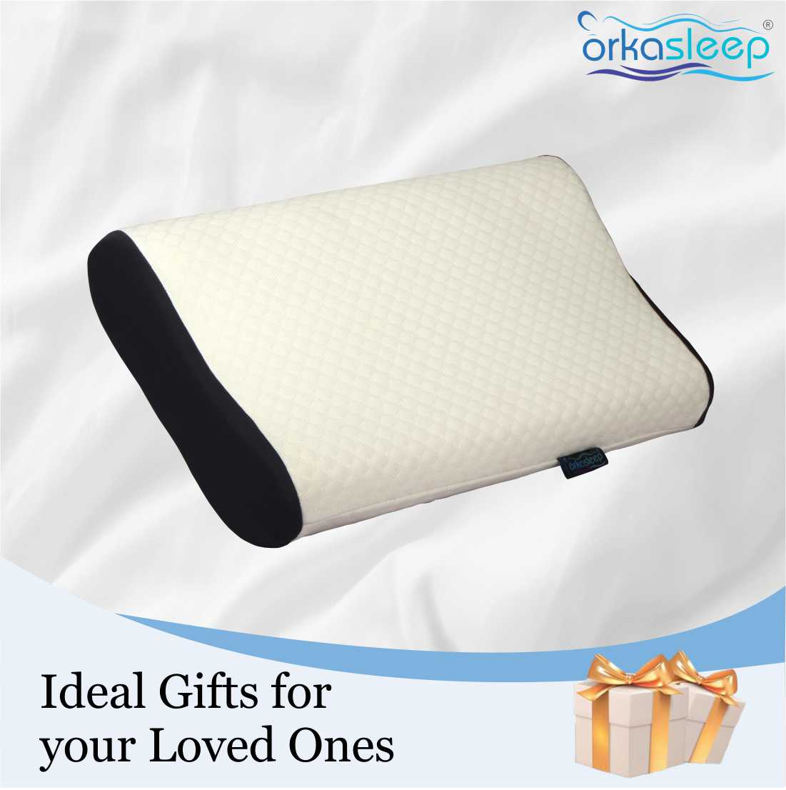 Orkasleep Eco Orthopedic Contour Neck Support Pillow for Sleeping, Neck & Shoulder Pain Memory Foam Solid Sleeping Pillow Pack of 1 view 9